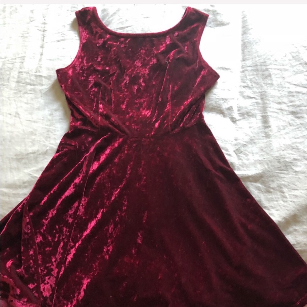 Velvet maroon dress